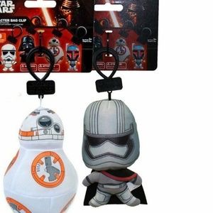 2 Disney Star Wars 4.5"-5" Plush Clip On